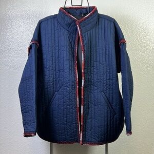 Democracy Women's Blue Long Sleeve Quilted Jacket Size XL